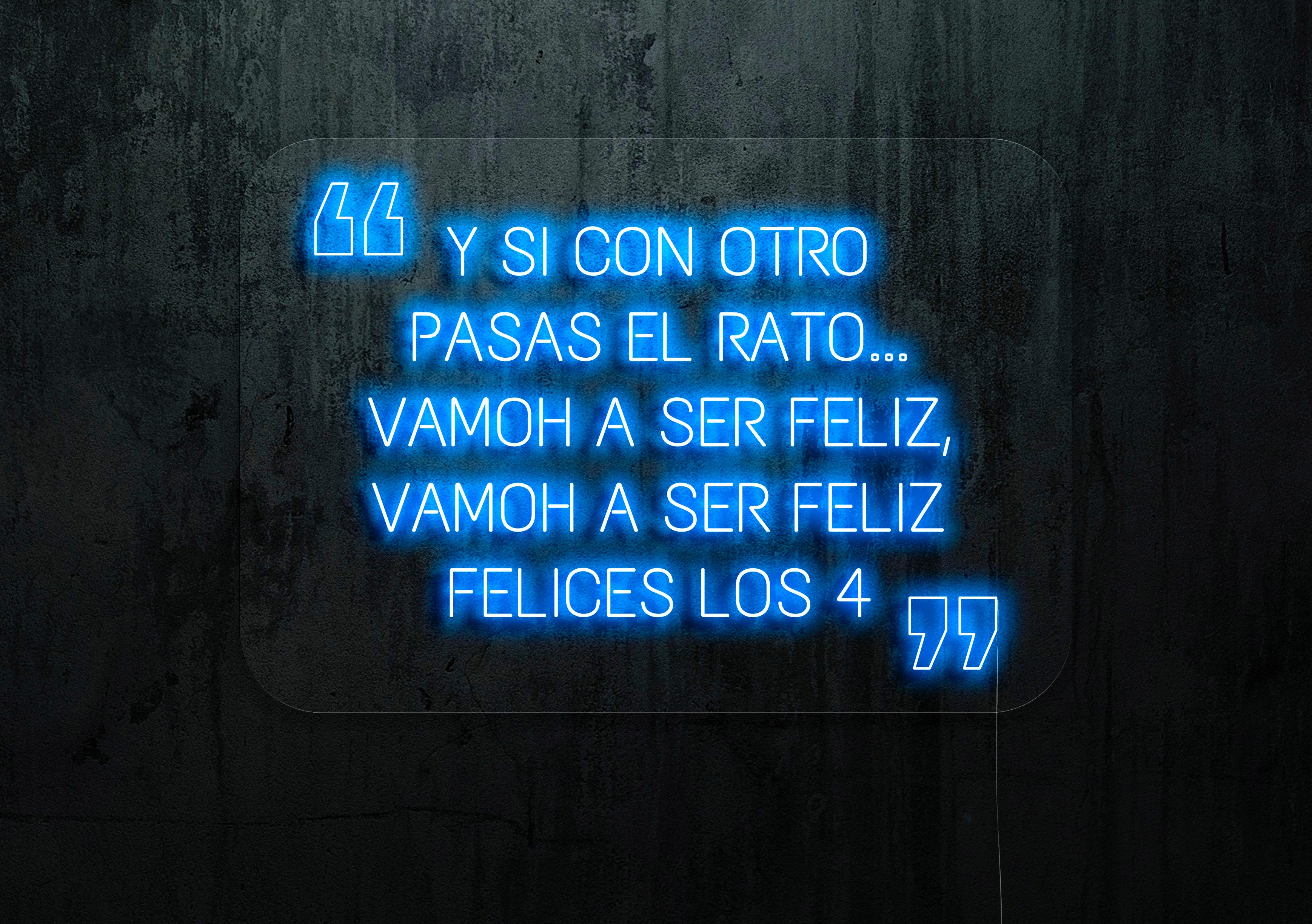Carteles de Neón Led - Luces de neón "Felices los cuatro"